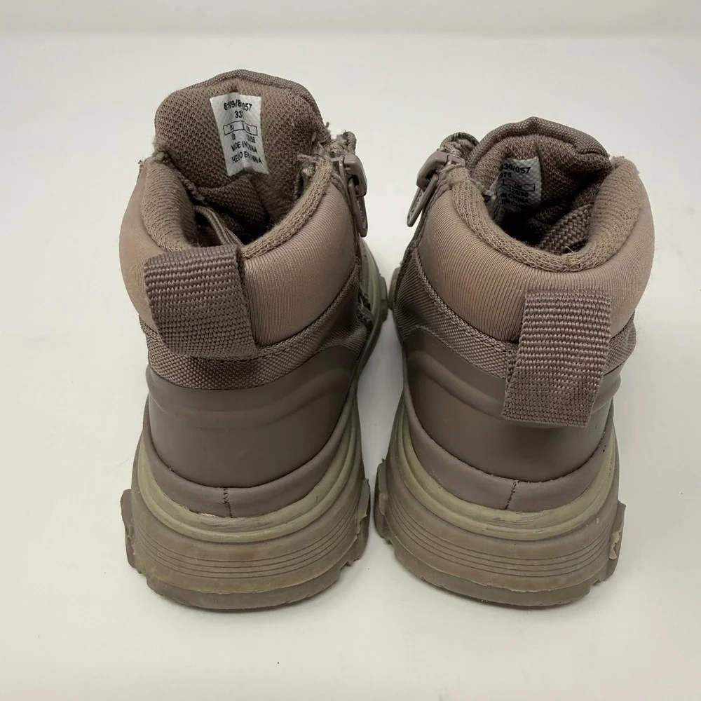 Zara Size EU20 US4.5 Brown Winter Boots‎ Lace Up Zip Closure Kids